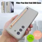 For Samsung Z Fold6 Fold5 Fold4 Tempered Glass 360 Case Shockproof Cover+Pen