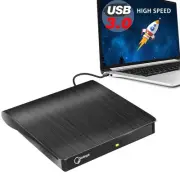 External DVD Drive, USB 3.0 Portable +/-RW, DVD Player for CD ROM Burner Comp...