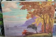 EMILIO LANZI OIL PAINTING IMPRESSIONISM "FALL REVERIES" LISTED CALIFORNIA ARTIST