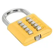 10 Digit Button Combination Padlock 5 Position Locking Mechanism Lock Yellow