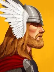 Thor (Bearded) by Mike Mitchell Mondo Print Avengers Marvel Comics limited