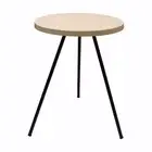 Warm Gray & Black Round Side Tray Table/ Coffee Table Suitable for Living Room