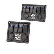 [TechBrands] Illuminated Switch Panel With USB & Battery Plugs - 4-Way