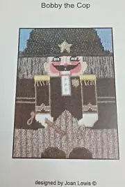 Needlepoint Canvas Bobby the Cop Policeman Rollup Joan Lewis + Stitch Guide