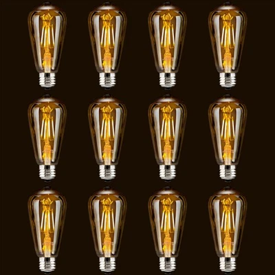 LED Dimmable Edison Light Bulbs 4W Vintage Light Bulb, 2200K-2400K Warm White...