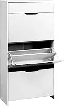Artiss Shoe Rack Storage Cabinet 3 Tier Box Drawer Organiser Shoes Shelf Drawers Organisers High Gloss White Hallway Home Decor Bedroom Furniture Display Wardrobe
