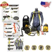 Vertical Lifeline with Shock Absorber and Tool Lanyard - OSHA Safety Compliance