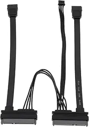 1PC SATA Y-Cable SATA 7Pin+15Pin One-to-Two Power Cord Cable Length 13.2cm Supports Power Requirements for Two 2.5-Inch Drives