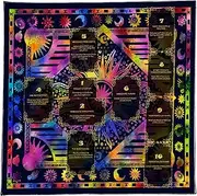 Beginners Tarot Cloth, Altar Mat, Flannel Portable & Soft Material, Classic Divination Rug for Card Readings, Meditation, Tarot Enthusiasts and Beginners