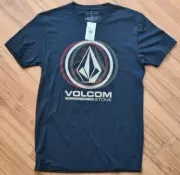 Volcom Sedated Stone Navy Blue Summer Surf Skate T Shirt Men's Small Outdoor