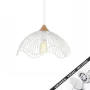 Snap Lighting Spiaggia Wide Timber and Metal Cage Downlight to Pendant Light Conversion Kit White
