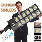 Super Bright 504 LED Solar Outdoor Floodlight Motion Sensor Security Light for Garden Walkway