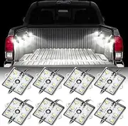 LED Truck Pickup Bed Light Kit, 48 White LED 12v Waterproof Universal Lighting Set with Switch, 8PCS Exterior Automotive Lighting Accessories for Pickup Trucks