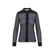 [Chloe] Chloe-Blue Silk Shirt-Donna 38 FR