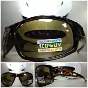Men's WRAP AROUND SPORT BIFOCAL READING SUN GLASSES READERS Tortoise Frame +2.00