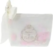Maison de FLEUR(メゾン ド フルール) Women's Pouch/Drawstring Marie Petal Pearl Pouch, Off-White, White (Off-White), F
