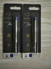 NEW LOT OF 2 Parker Quink Flow Ballpen Ballpoint FINE Point BLUE Ink Refill