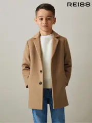 Reiss Camel Gable 9-13 yrs Single Breasted Overcoat (B35736) | $220