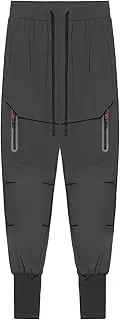 [Maiyifu-GJ] Men's Multi-Pockets Drawstring Cargo Pants Quick-Drying Lightweight Hiking Sweatpants Casual Athletic Trousers
