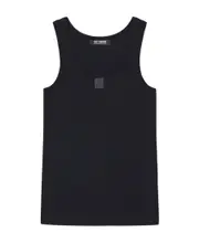 scoop-neck sleeveless top S Black