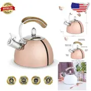 Stylish Stainless Steel Whistling Kettle - 70 oz, Ergonomic Comfortable Design
