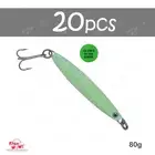 20pcs Glow 2.8oz Colt Sniper jig 80g Vertical 3561D-DT MUSTAD Hook Slow fall NEW