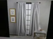 Window Curtain Panel 84" Bloomsbury Poletop Lined Gray