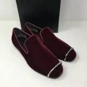 ALEXANDER WANG Kallie Velvet Loafers- Burgundy - UK 8/EU 41 - £655