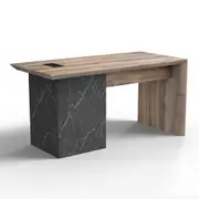 Modern Furniture LOGAN 150cm Executive Desk Reversible - Warm Oak & Black