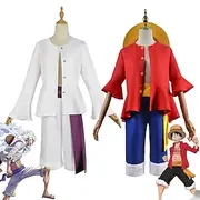 One Piece Monkey D. Luffy Sun God Luffy Anime Pants Hat Outfits Cosplay Suits Halloween Carnival Performance Top Pants Belt For Men's Boys' Kid's Adults'
