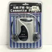 Vintage Lenoxx Sound Portable AM/FM Stereo Cassette Player & Headphones NEW