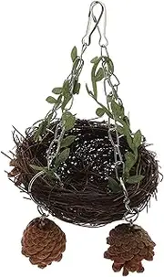 BUGUUYO Natural Rattan Bird Swing Nest Comfortable Parrot Hammock for Bird Cage for Parakeets Macaws and Finches Promotes Chewing and Beak Trimming for Play and Feeding