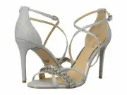 Jewel Badgley Mischka Gisele Silver Gilt heels Women's size 10m