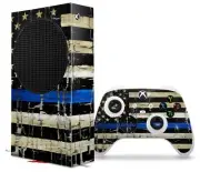 Skins XBOX Series S Console Controller Painted Blue Line Stripe USA Flag