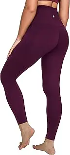 [QUEENIEKE] Womens Yoga Pants High Waisted Sports Leggings Tummy Control Workout Pants with Pocket for Running Fitness Yoga(XL, Dark Rose Red)