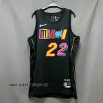 2021-22 男士新款 NBA 邁阿密熱火 #22 JIMMY BUTLER 城市版球衣黑色