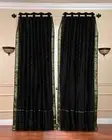 Black Ring Top Sheer Sari Curtain / Drape / Panel - Piece
