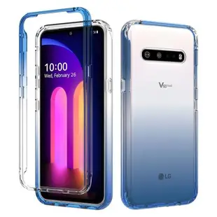 適用于LG V60 ThinQ背純色簡約TPU防摔手機殼 高透邊框保護套