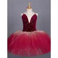 在飛比找ETMall東森購物網優惠-兒童專業芭蕾舞裙演出服學生現代舞長款紗裙表演裙女童蓬蓬紗裙