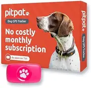 Pitpat GPS Tracker for Dogs - No Subscription Fees - Suitable for All Dogs and Fits All Collars - Smart Activity Tracker, Satellite Tracking with Unlimited Range (Pink)