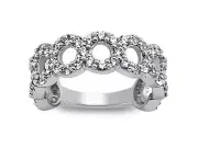 Natural 1.26ct Diamond Wedding Band Ring 18k White Gold Round I SI2 Prong Set