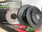 EXTREME HD BRAKE PADS & DIMPLED ROTORS FRONT & REAR TO NISSAN PATROL GQ Y60