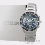 Authentic Citizen Eco-Drive Men's Stainless Steel Chronograph Watch AT2121-50L