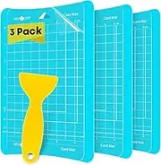 HTVRONT Card Mats for Cricut Joy - 3 Pack Durable Sticky & Reusable 4.5x6.5in Card Cutting Mats with Clear Protective Film, Replacement Accessories