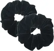 2 Pcs Black Color Large Size Scrunchies for Hair Women Hair Elastic Bands