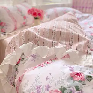 新款韓國復古玫瑰蕾絲邊床包組/床包 單人 雙人 加大 特大 床包組 無印良品 被套/棉被/素色床包組/天絲/保潔墊