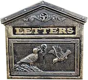 Exquisite Mailbox Cast Iron Mailbox Vintage Lock Post Box Creative House Shape Drop Box Vertical Outdoor Letter Box Unique Parcel Box Safer