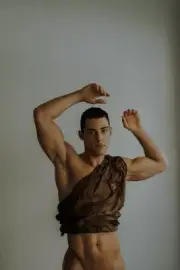 [K361] Male Model Showing Off Body To Viewer Fine Art Hunky Physique