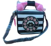 BETSEY JOHNSON Kitsch Phone Rotary Telephone Crossbody Bag -Flaws