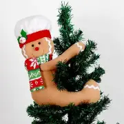 Gingerbread Man Christmas Tree Topper Decorations,Unique Funny Xmas Plush Stu...